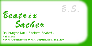 beatrix sacher business card